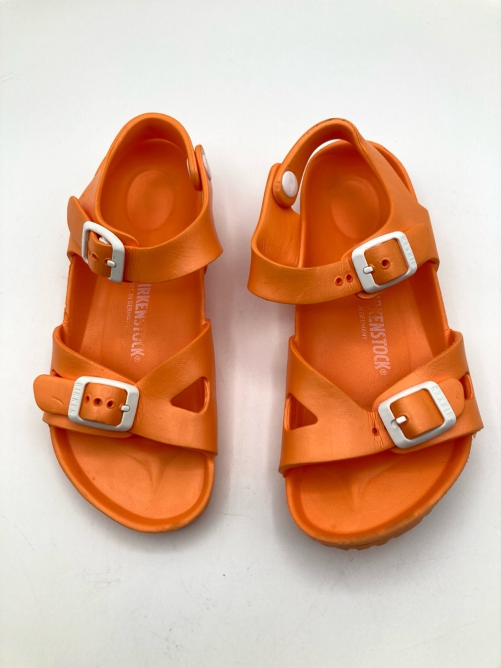 Birkenstock Rio Essentials Kids EVA Sandals Size 31 Neon Orange Waterproof
